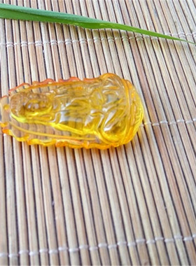 天然观音吊坠金珀黄琥珀菩萨挂坠