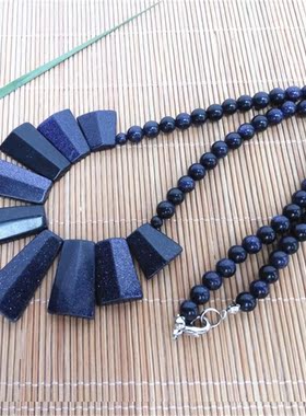 蓝砂石平安无事流星雨公主女项链