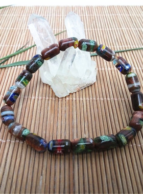 迷彩金沙石美容养颜圆柱形手串