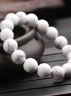 白蓝绿松石手链男女圆珠情侣款