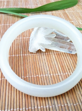 健康天然白玉手镯光面小圈口