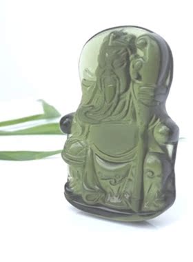 武财神关公天然捷克陨石吊坠