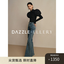 (DAZZLE × ELLERY) ground vegan blue jeans 23 autumn fit new retro Morden trumpeter pants