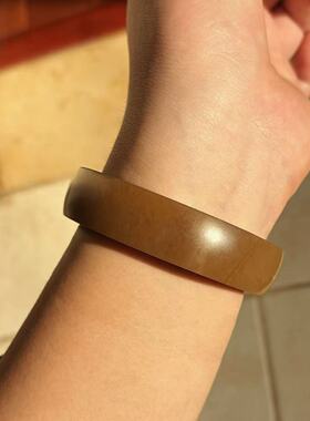 新疆和田玉红糖手镯弧顶方镯型