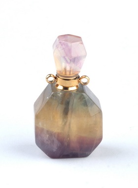 【茜茜珠饰】紫水晶许愿瓶粉水晶香水瓶萤石精油瓶吊坠项链 20色
