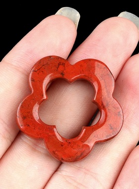 【茜茜珠饰】天然水晶半宝石镂空梅花吊坠DIY水晶石居饰品 11色