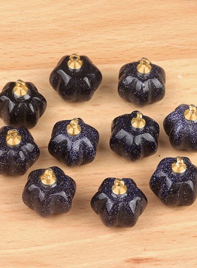 【茜茜珠饰】吊坠水晶玛瑙半宝石头雕刻南瓜diy首饰饰品材料 34色