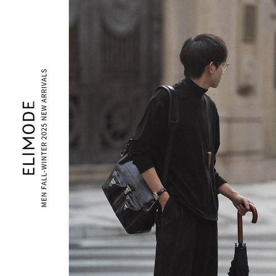 ELI Berlin early autumn worsted sheep wool blend stretch half turtleneck pullover long-sleeved T-shirt warm base autumn