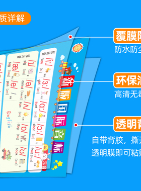 英语国际音标教室背胶贴纸墙贴画
