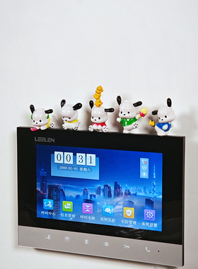 帕恰狗入户墙上可视门铃边框装饰小摆件墙面对讲电话美化遮挡饰品