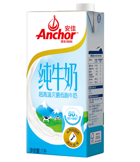 新西兰原装进口安佳Anchor低脂牛奶半脱脂纯牛奶1L*12盒整箱包邮_虎窝淘