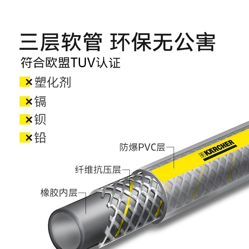 德国卡赫浇花神器洗车水枪浇花水管喷枪套装家用水管车挂墙收纳架