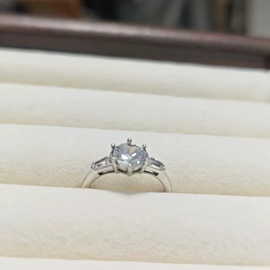 High carbon diamond 925 silver ring closed size 12
