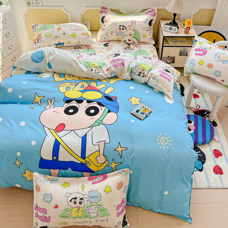 蜡笔小新纯棉四件套全棉儿童床品床单被套床笠三件套学生宿舍被罩,淘宝优惠券,粉丝福利购,淘宝优惠卷