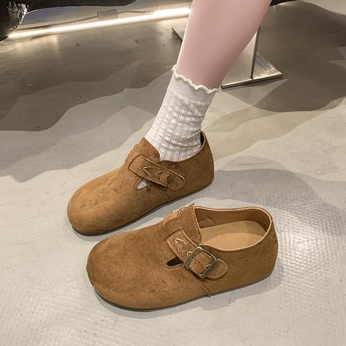 厚底增高全包勃肯鞋女2025春秋季新款一脚蹬女鞋子博肯单鞋豆豆鞋 - 图0