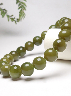 收藏级且末黑羊洞和田玉圆珠手串