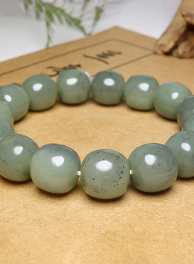 天然新疆和田玉青花油润手串