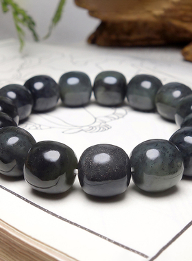 天然新疆和田玉青花油润手串