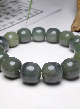 天然新疆和田玉青花油润手串