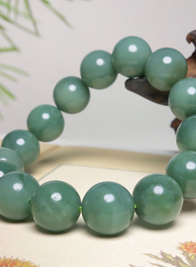 收藏级和田玉碧玉手串14mm