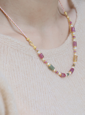 天然碧玺项链新中式国风