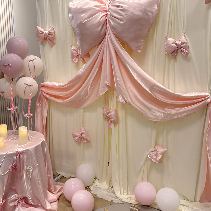 粉色大号蝴蝶结宝宝抓周气球装饰道具生日场景氛围感布置挂布支架,淘宝优惠券,粉丝福利购,淘宝优惠卷