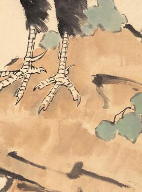 徐悲鸿国画雄鸡挂画新中式入户玄关装饰画鸡图案的画公鸡画镇宅