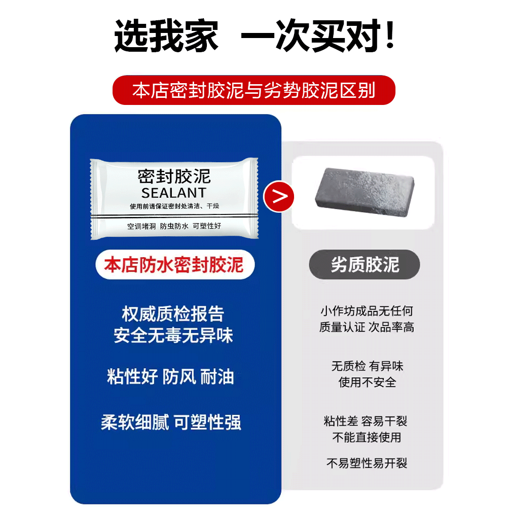 厨房下水管密封胶泥白色补洞下水道口堵漏封胶泥防水防返臭神器 - 图2