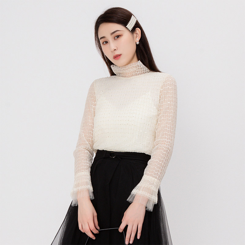 佳人苑女2021年新款冬装网纱小衫 佳人苑T恤