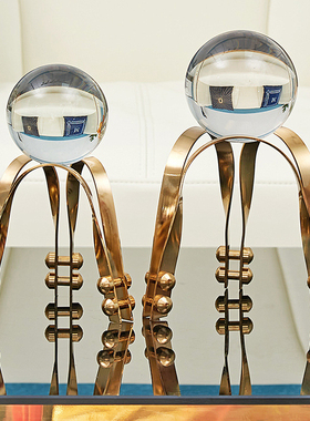 欧式风金属水晶球软装饰工艺品