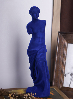 北欧轻奢植绒断臂维纳斯雕塑摆件