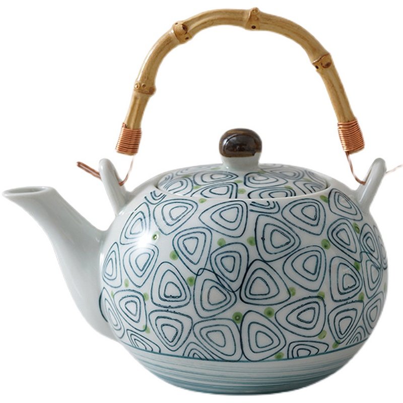 创意北欧日式田园风格家用可爱手绘釉下彩陶瓷提梁茶壶具杯子套装,淘宝优惠券,粉丝福利购,淘宝优惠卷