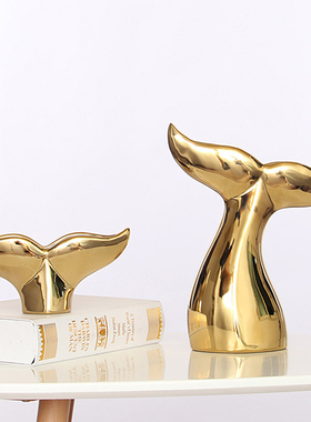 工艺轻奢风金色陶瓷摆件客厅桌面