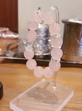 鹿与花园原创天然西柚粉水晶手串