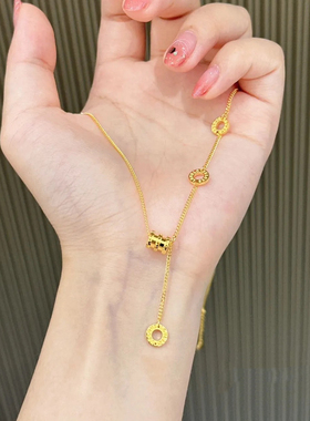 小蛮腰沙金项链仿真黄金套链镀流苏金锁骨链女颈链金店同款送女友