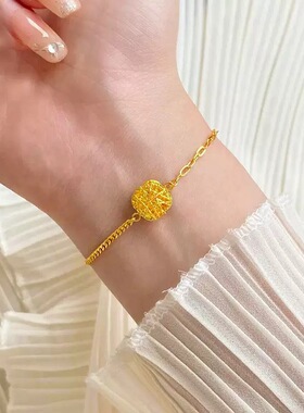 小方糖项链沙金仿真黄金婚庆首饰戒指耳钉手链结婚三金订婚五金套