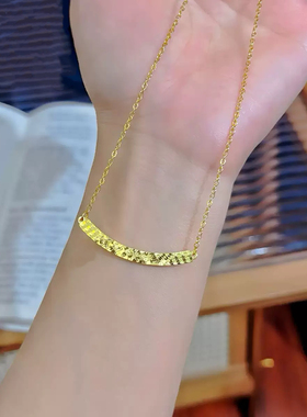 微笑爱心项链遮疤痕项链夏天遮疤甲状腺术后仿真黄金沙金锁骨链