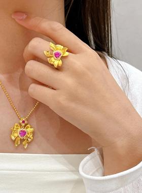 水冰月美少女蝴蝶结沙金吊坠