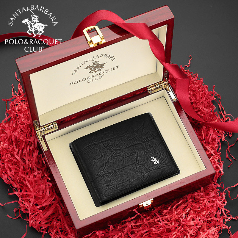 圣大保罗男士短款纯牛皮潮牌零钱包 圣大保罗箱包钱包