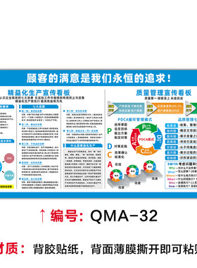 公司质量管理宣传画看板车间生产海报贴纸企业工厂品质宣传栏