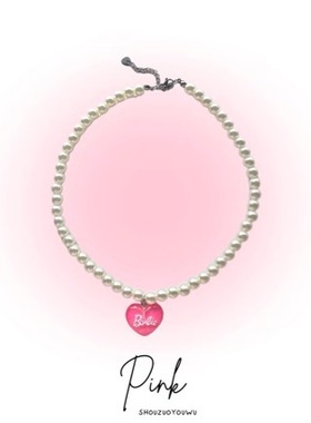 新款儿童项链心形吊坠珍珠项链女宝锁骨链气质网红时尚爱心项链