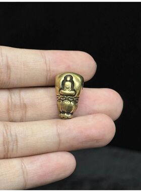 藏式无相佛黄铜三通佛珠配件