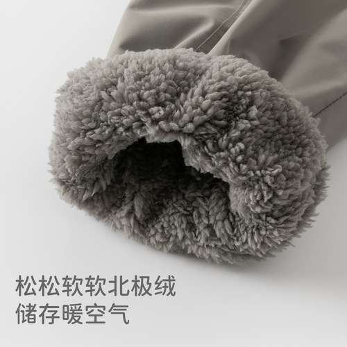 戴维贝拉儿童防水裤子男童女童加绒工装裤宝宝冬季加厚户外机能裤 - 图0