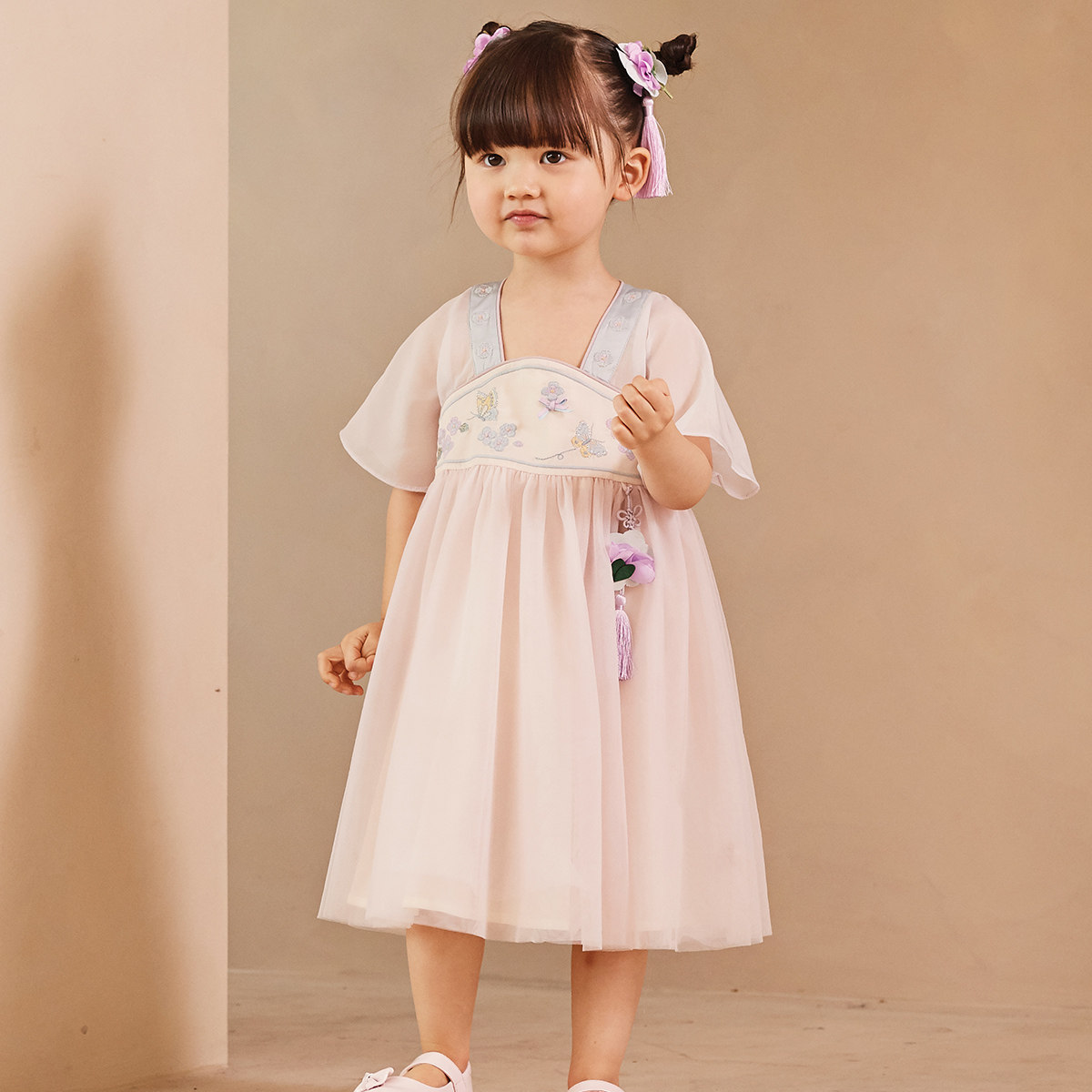 戴维贝拉女童连衣裙夏装新款中大童裙子国风汉服女童裙儿童,淘宝优惠券,粉丝福利购,淘宝优惠卷