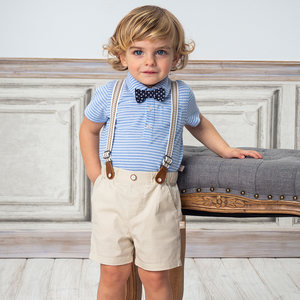 六一演出服戴维贝拉男童套装儿童背带裤童装夏装衬衫男孩衣服