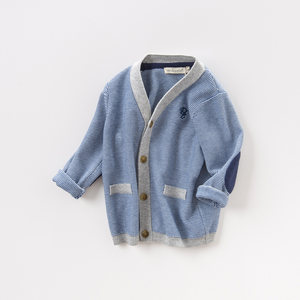 davebella戴维贝拉宝宝毛衣男童针织衫春装新款上衣小童开衫外套