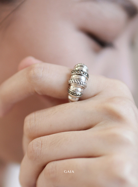 MGS曼古银S925银镶马克赛石戒指