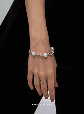 MGS重手工宝石镶嵌轻奢珍珠手链