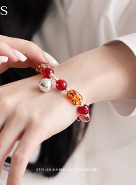 MGS/曼古银空中花园玛瑙手链琥珀手串国风手链女生日礼物送女朋友