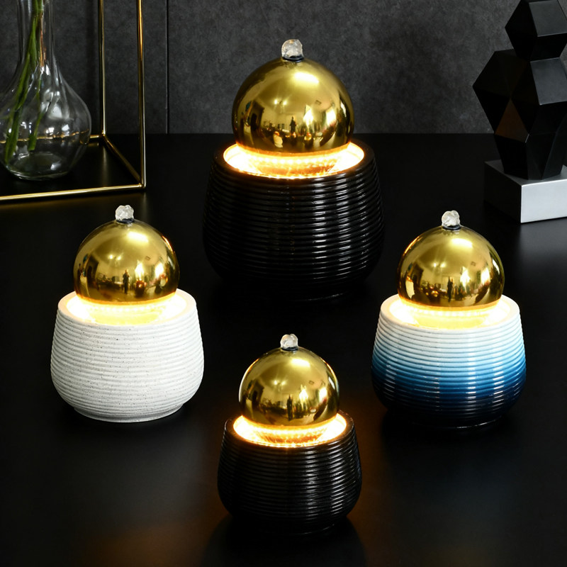 风水轮球客厅办公桌面小型生财装饰品现代简约流水喷泉摆件循环水,淘宝优惠券,粉丝福利购,淘宝优惠卷